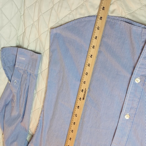 Ralph Lauren Polo Jeans Men's Blue Striped Button down Dress shirt,size L. - Picture 8 of 8